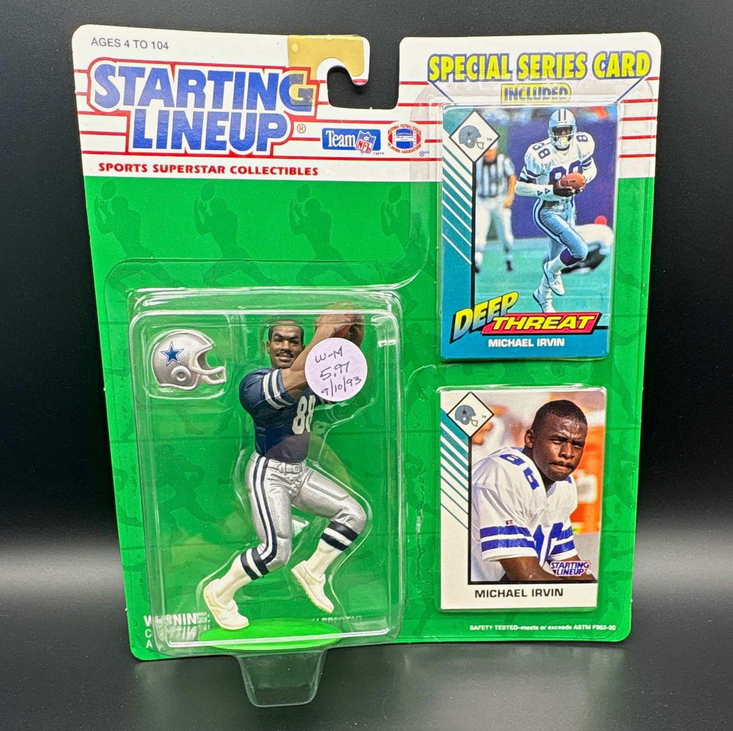 Starting Lineup 1993 Michael Irvin Football Figure Special Series Card Sealed