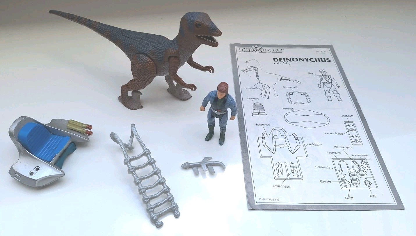 Dino Riders Deinonychus istruzioni attrezzatura Tyco dinosauro Valorianer Sky