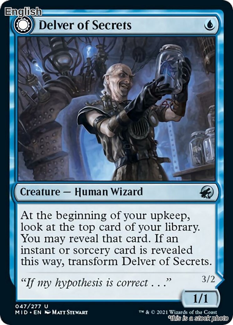 Magic Delver of Secrets 47 Non Comune Innistrad: Caccia di Mezzanotte quasi nuovo