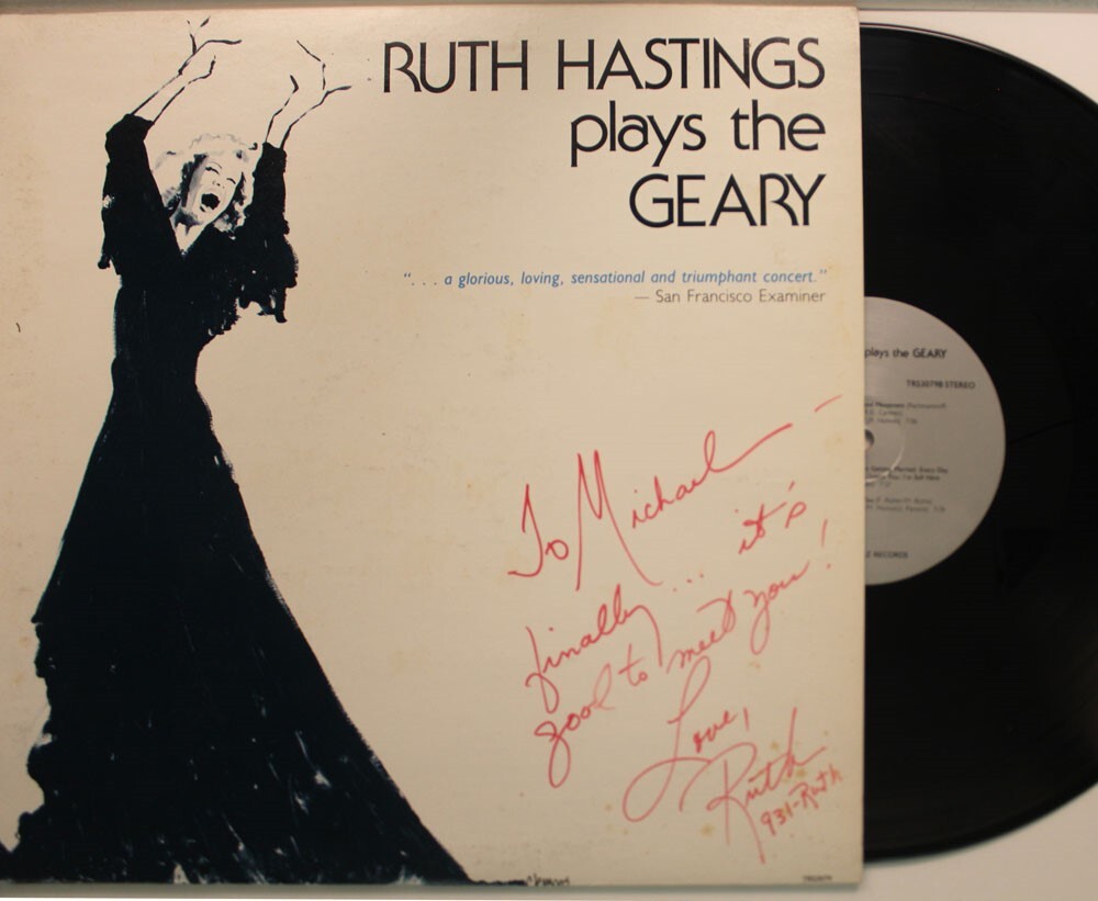 Ruth Hastings Autografato Lp Suona Il Geary Su Topaz - Vg+ A Vg++ / Vg++