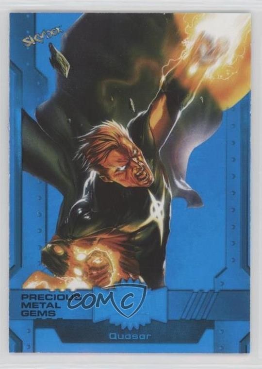 2024 Skybox Marvel Metal Universe Avengers Alta Serie PMG Blu /50 Quasar 0kr0
