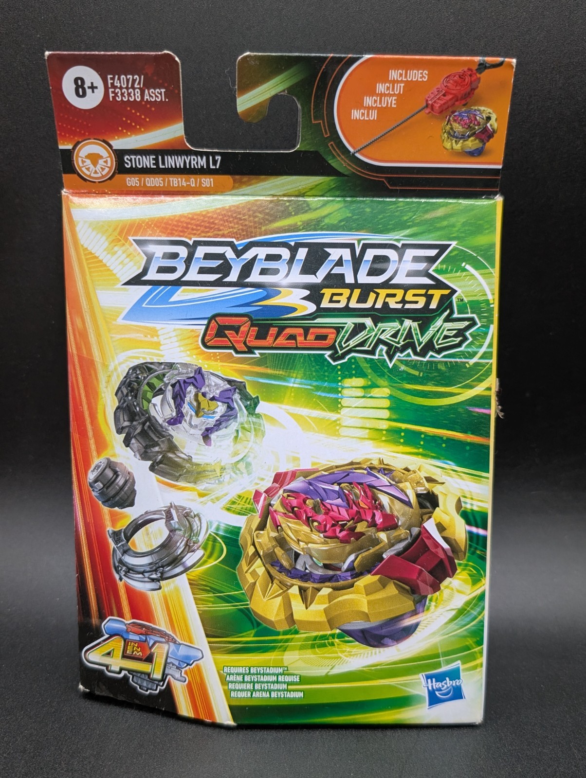 BeyBlade Burst Quad Drive Stone Battle Top Linwyrm L7 nuovo giocattolo Hasbro regalo ragazzo