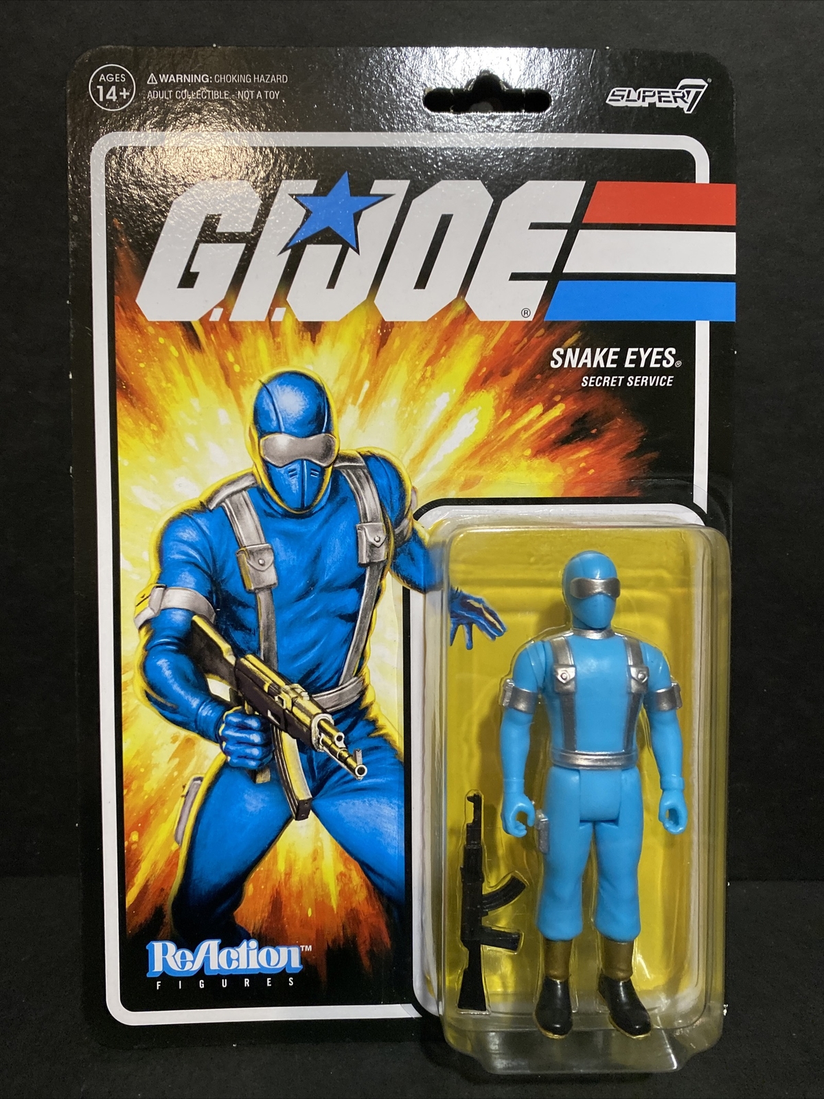 G.I. Joe ReAction Figures Wave 2 Super7 Snake Eyes Servizio Segreto 2022 Nuovo