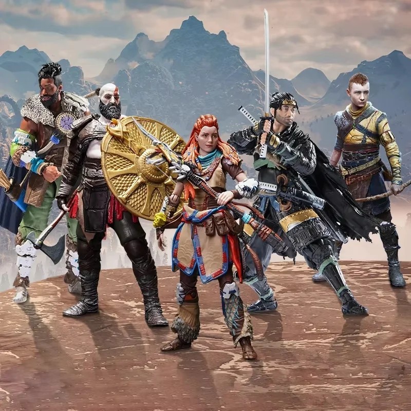 Playstation 5 God of War Modellino Anime Ragnorak Aloy Varl Atreus 