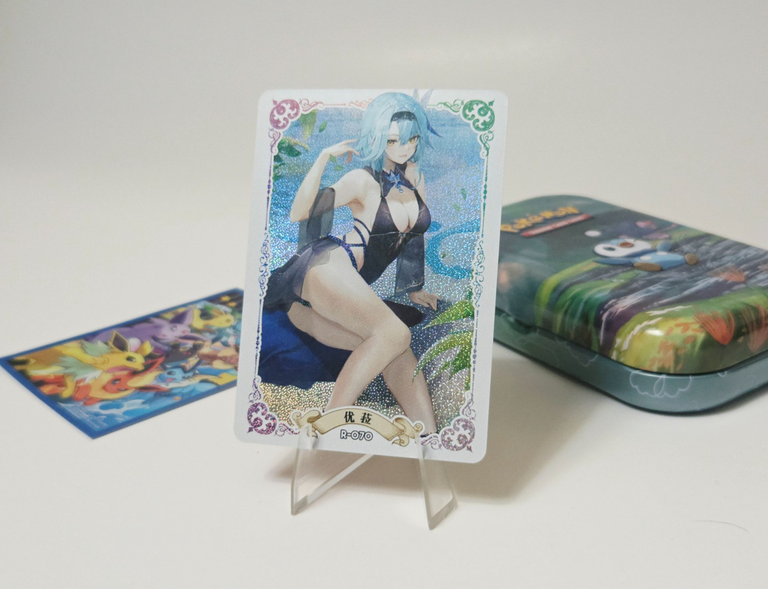 Carta collezionabile Genshin Eula personalizzata Full Art Dea Tcg Waifu