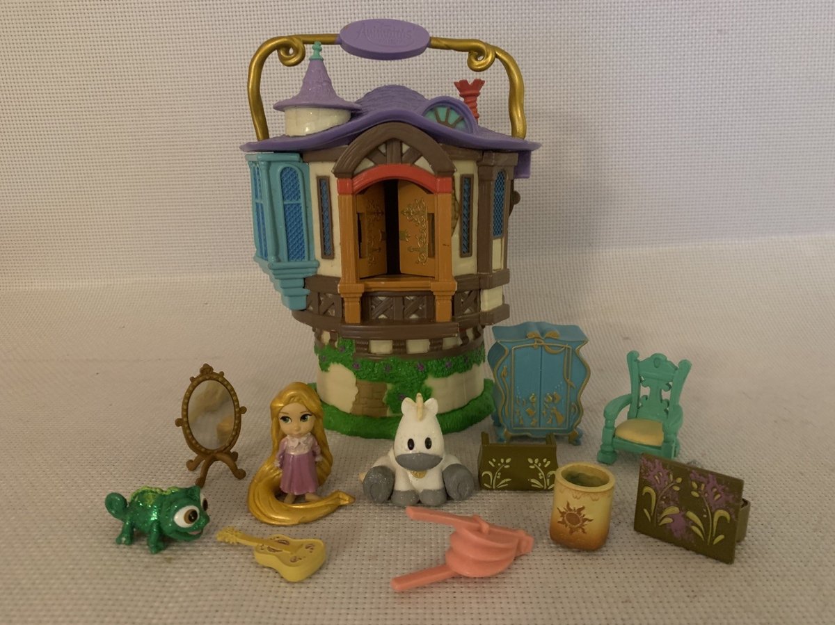 Collezione Animatori Disney Torre di Raperonzolo aggrovigliata mini playset e personaggi