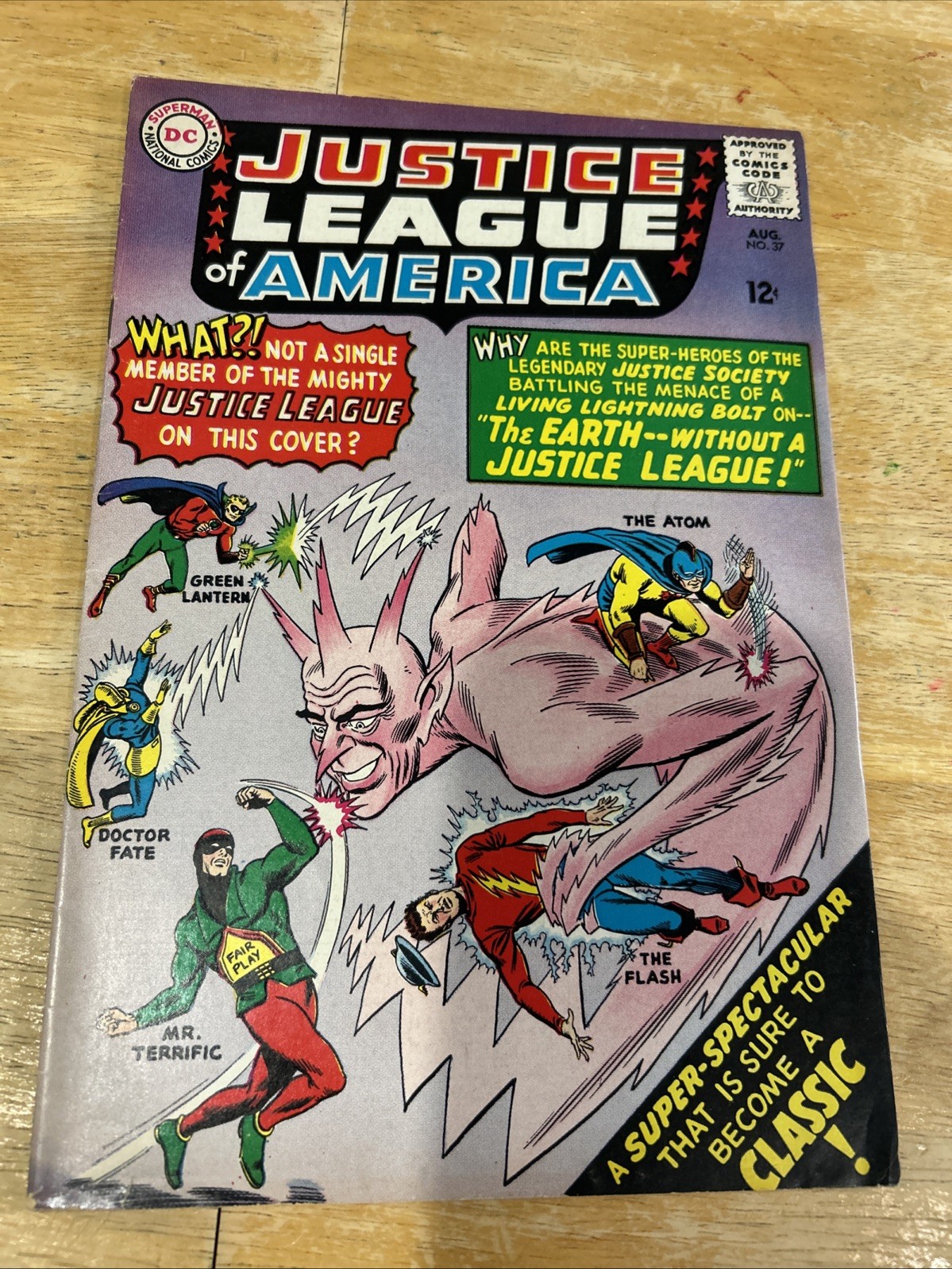 Justice League of America #37 1st silver age Mr. Terrific App DC Comics 1965 VG