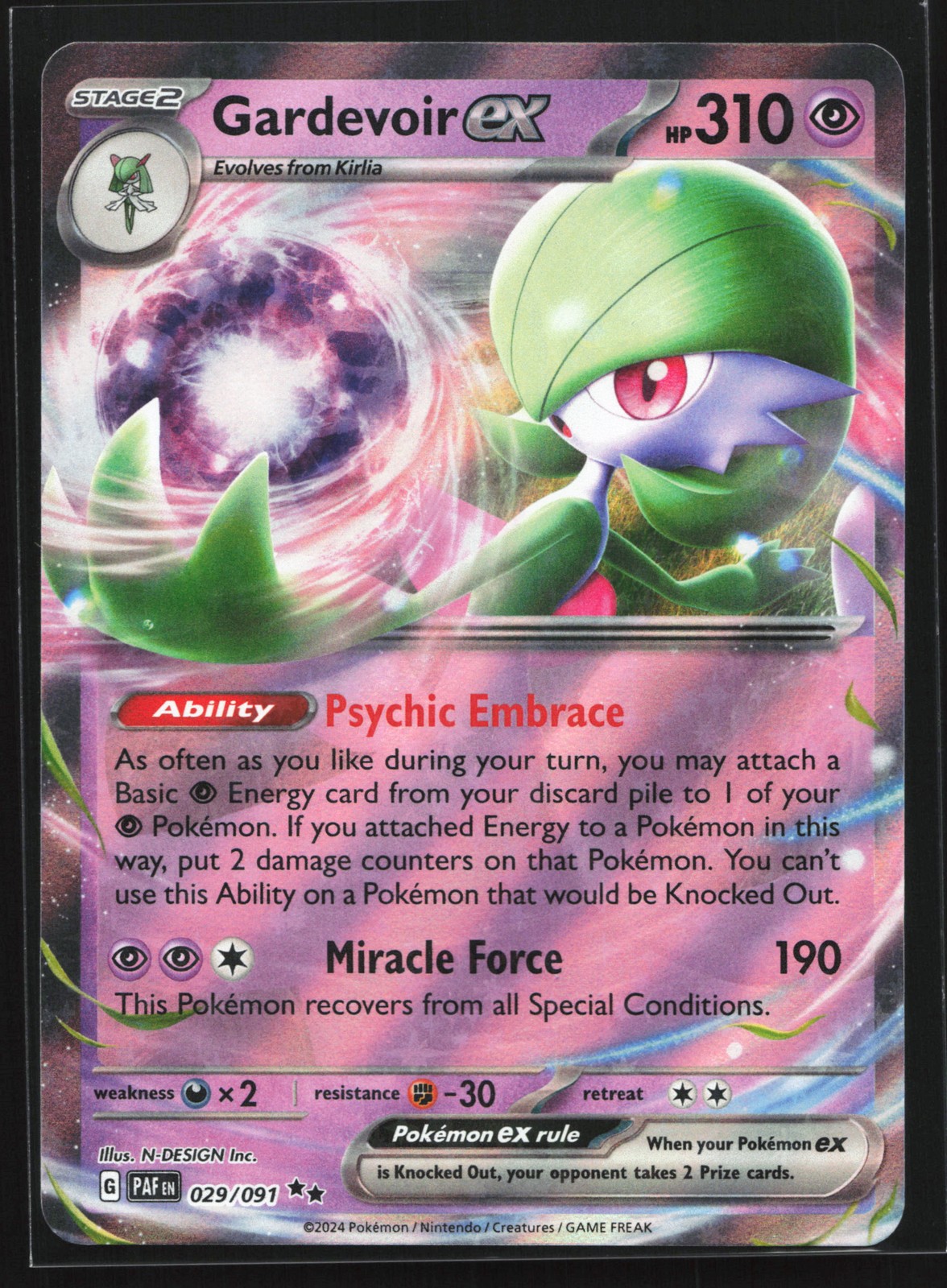 Gardevoir ex 029/091 SV: Destino Paldeo Doppia Carta Pokemon Rara