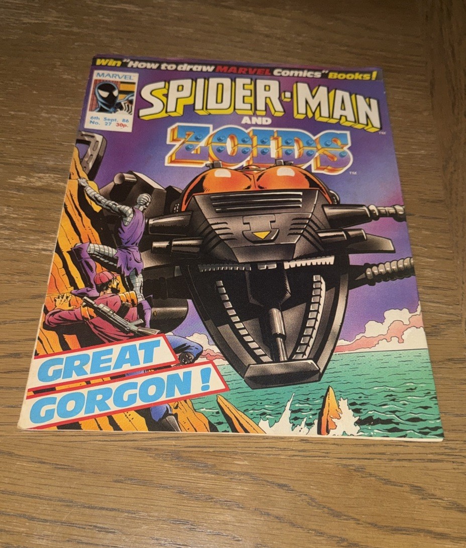 SPIDERMAN AND ZOIDS #27 BRITISH WEEKLY COMIC SEPTEMBER 6TH 1986