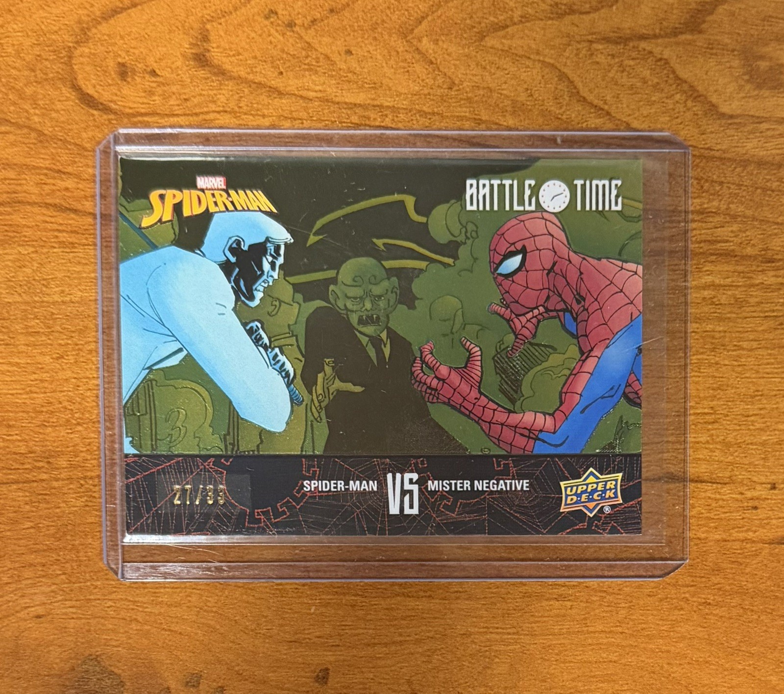 Upper Deck 2023 Spider-Man Battle Time Spider-man vs. Mister Negativo Oro /33