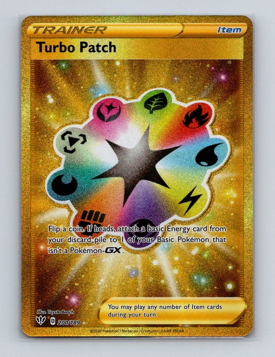Turbo Patch 200 2022 Pokemon Darkness Ablaze Full Art Secret Rare Card NM+