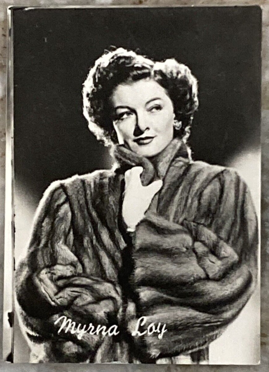 Scheda fotografica MYRNA LOY Dolcificio Lombardo Hollywood stelle del cinema bianco e nero HTF B192