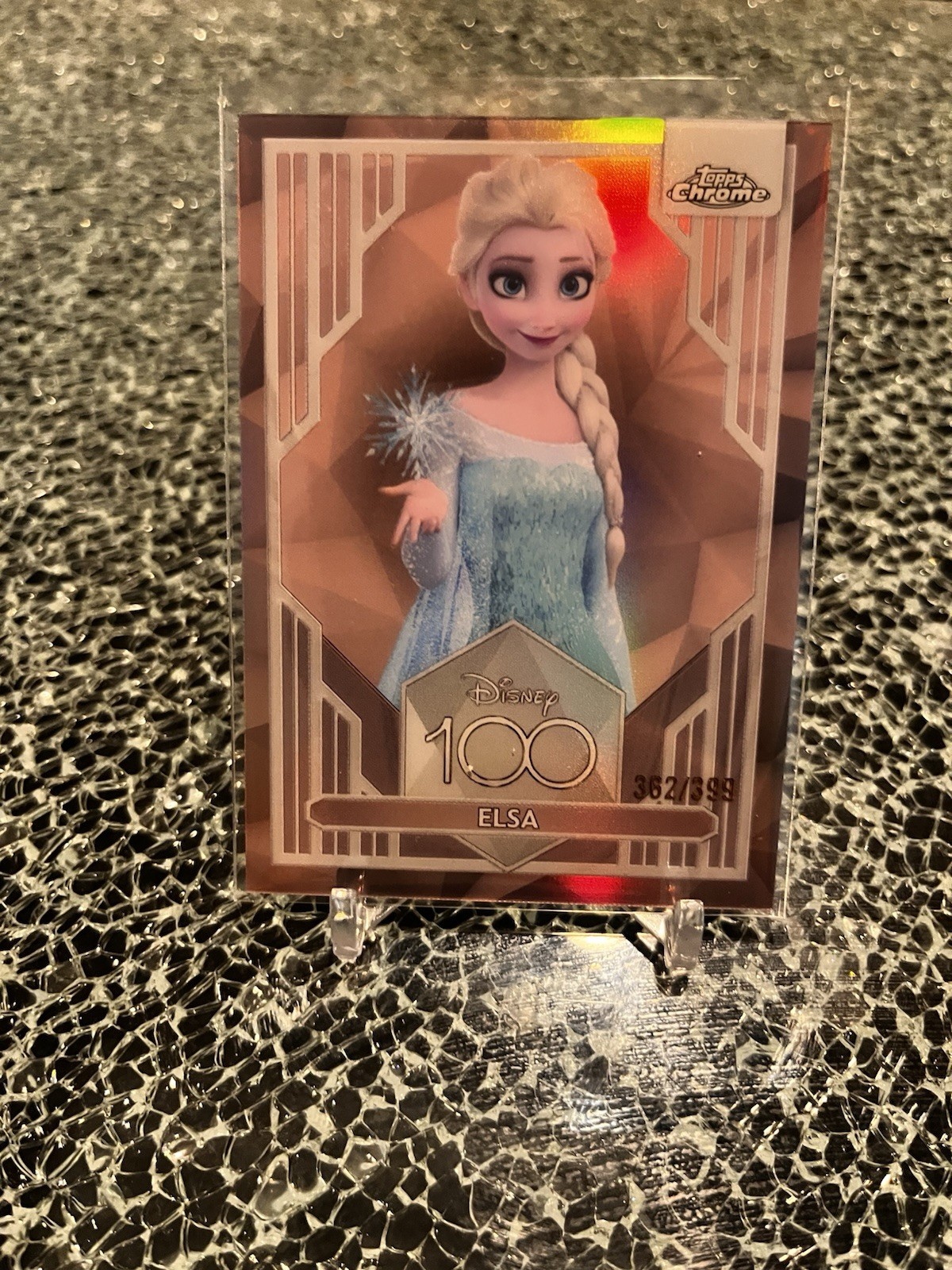 Elsa 2023 Topps Chrome Disney 100 #92 rifrattore rosa /399