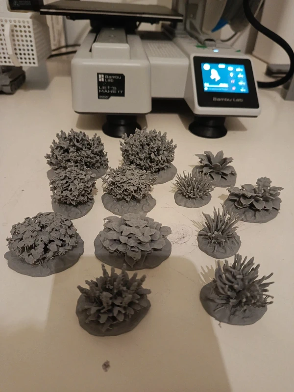 Set di piante e cespugli per diorami – Stampa 3D in PLA Basic
