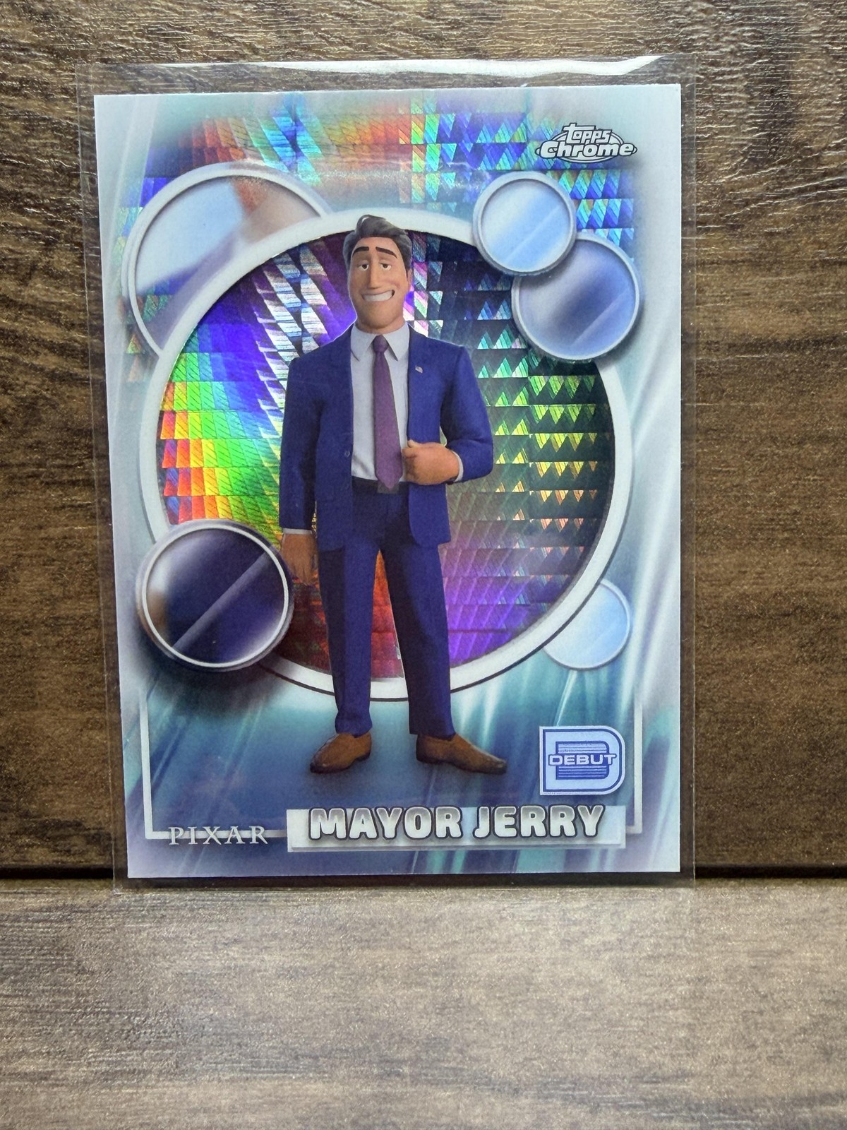 Disney Pixar Topps Chrome Mayor Jerry 112 Trading Card Ologramma Foil 2026