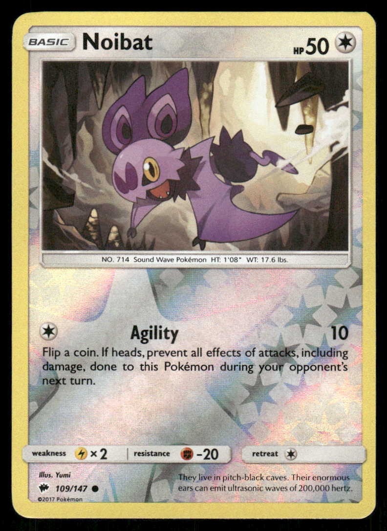 POKEMON NOIBAT BURNING SHADOWS 109/147 REVERSE HOLO C LP