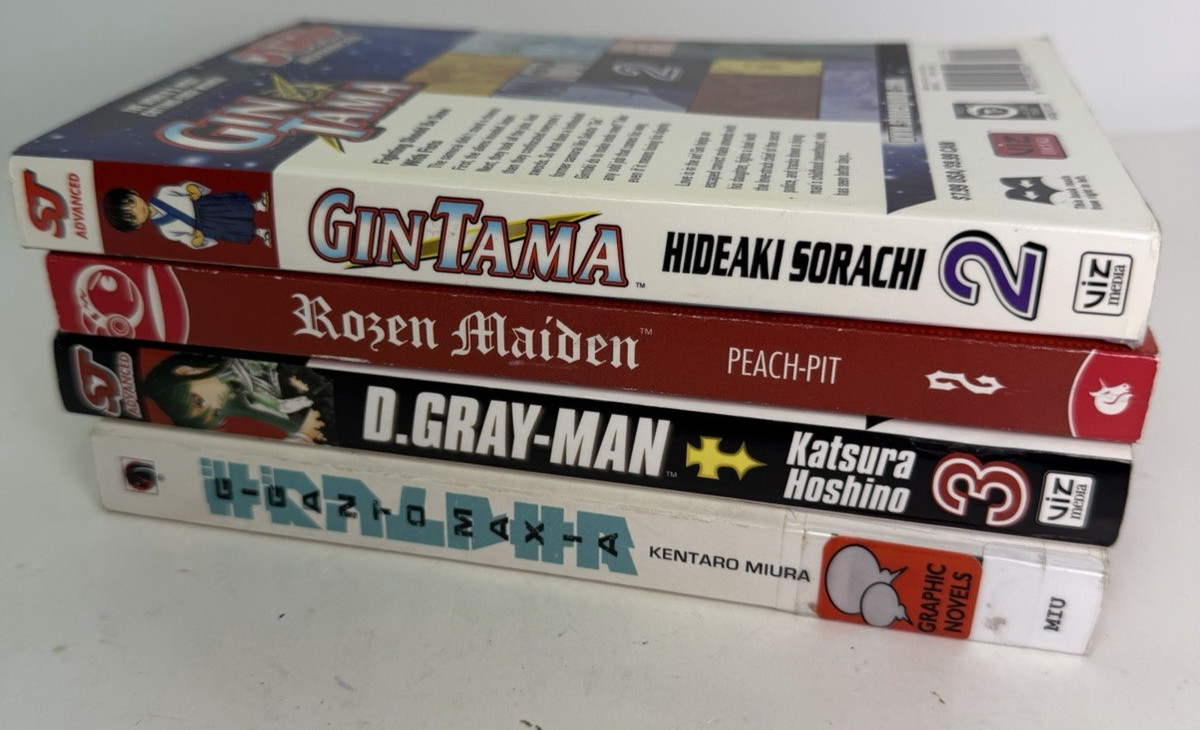 4 libri manga Gigantomaxia Rozen Maiden D Gray-Man Gin Tama