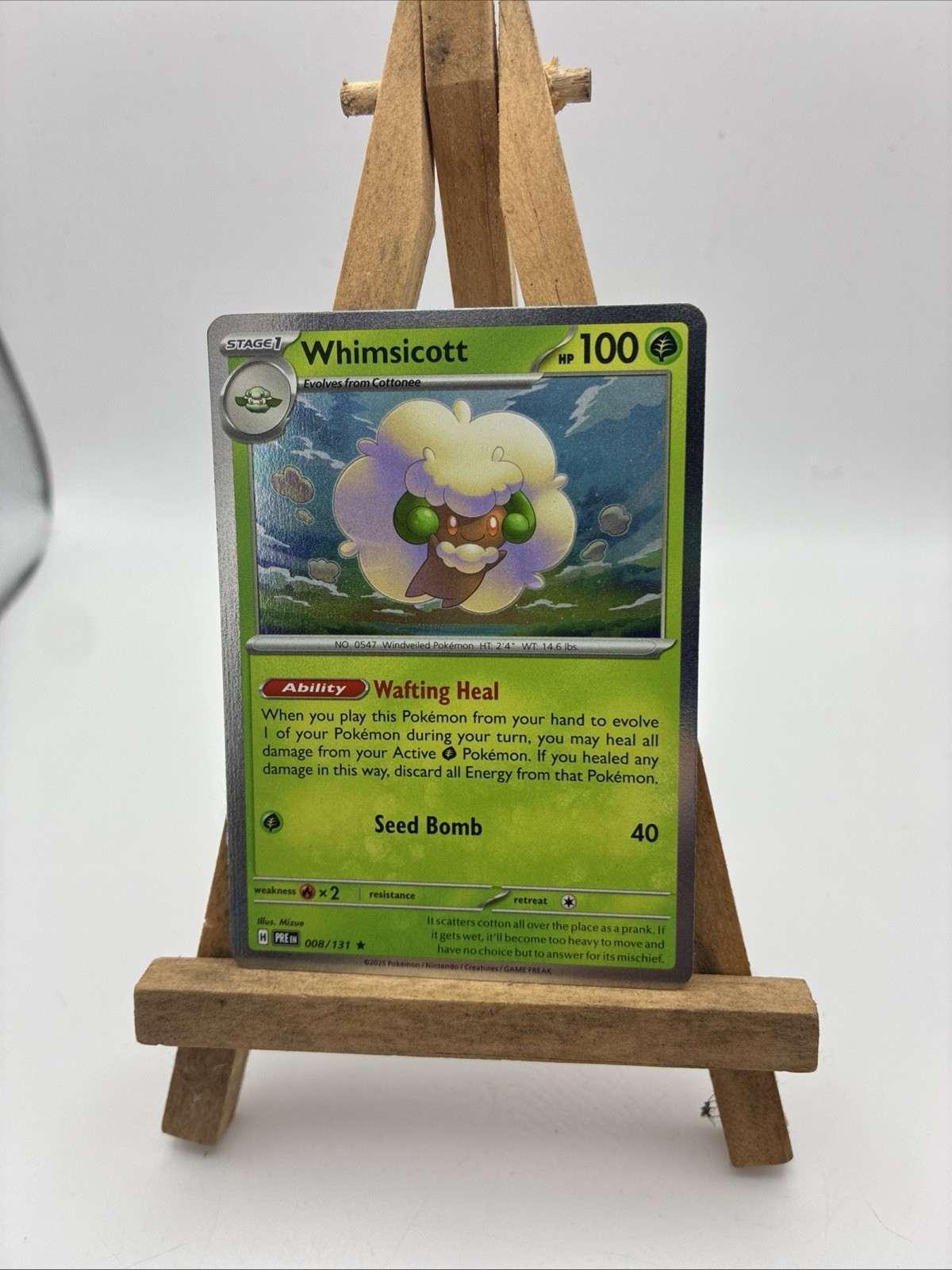 Whimsicott 015/162 - Temporal Forces - Rare Holo Pokemon Card - NM