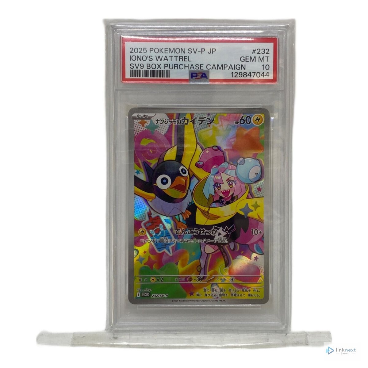 Pokemon Iono's Wattrel PSA 10 232/SV-P (Giapponese) Carta da Collezione