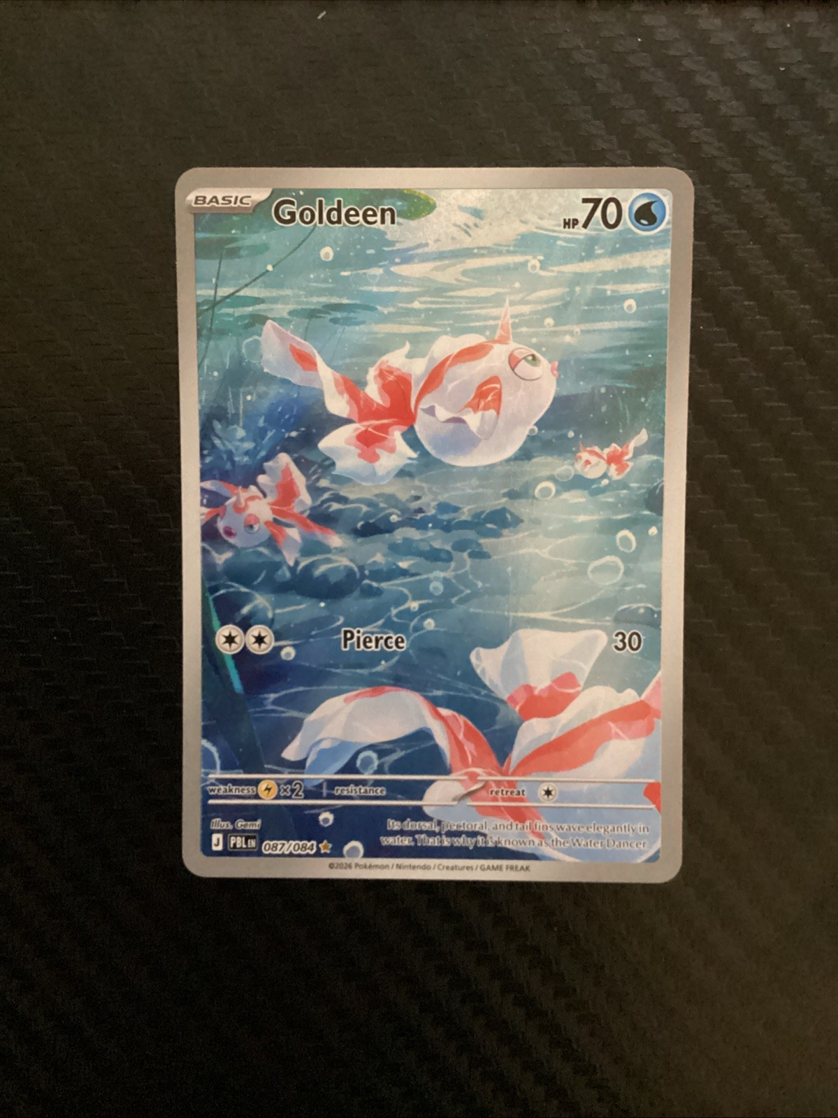Goldeen 087/084 Illustrazione Rara Holo NM Pokemon Me05: Nero Pece