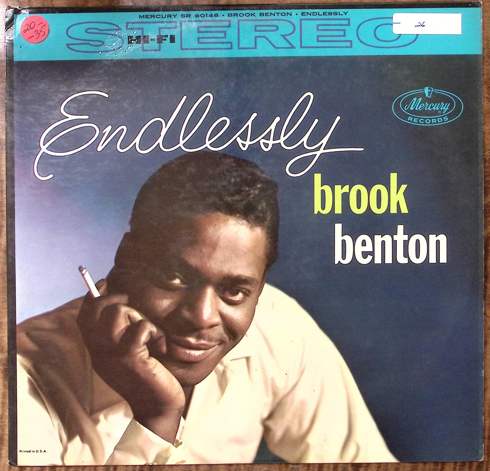 BROOK BENTON ENDLESSLY MERCURY RECORDS VINYL LP 203-38