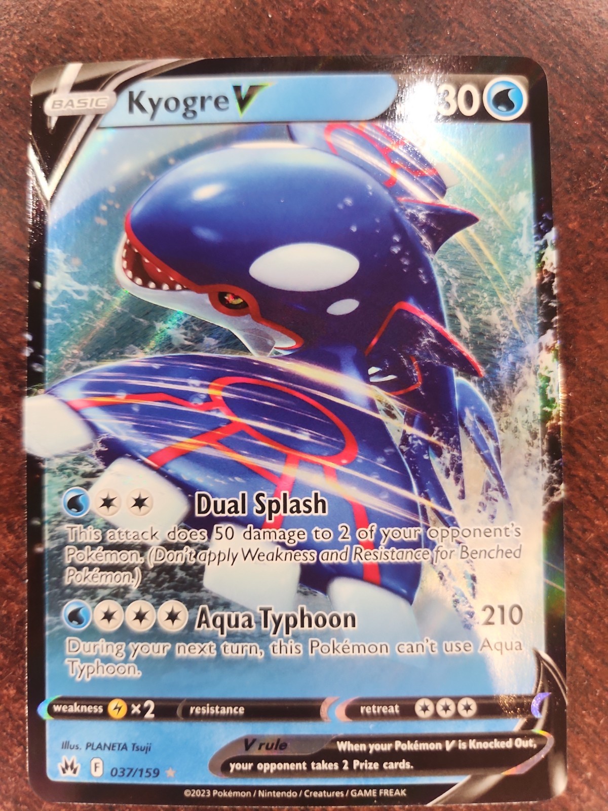 Kyogre V Crown Zenith Pokemon Card Holo NM