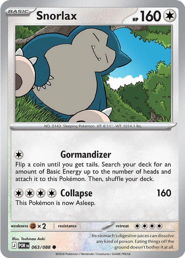 Snorlax 063/088 Pokemon Near Mint