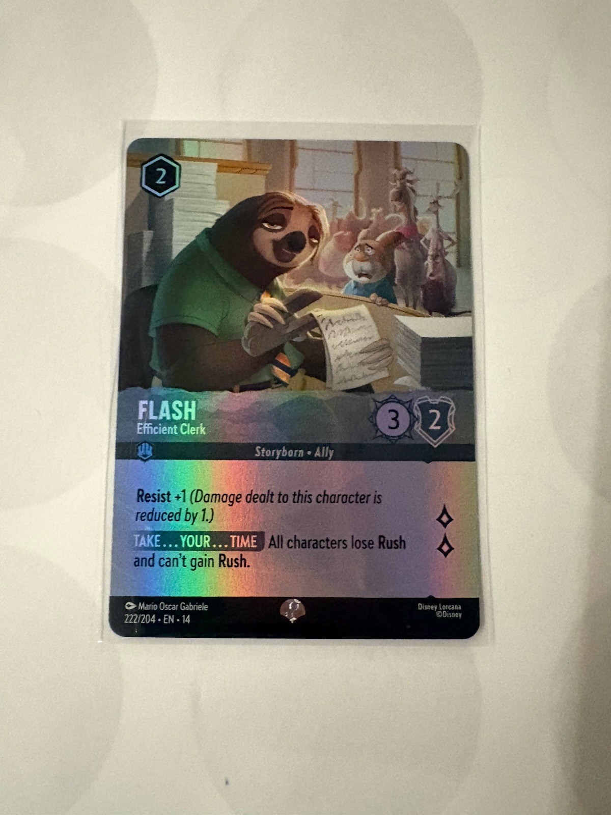 Flash - Efficient Clerk Epic Foil Disney Lorcana Hyperia City 222/204 Nm