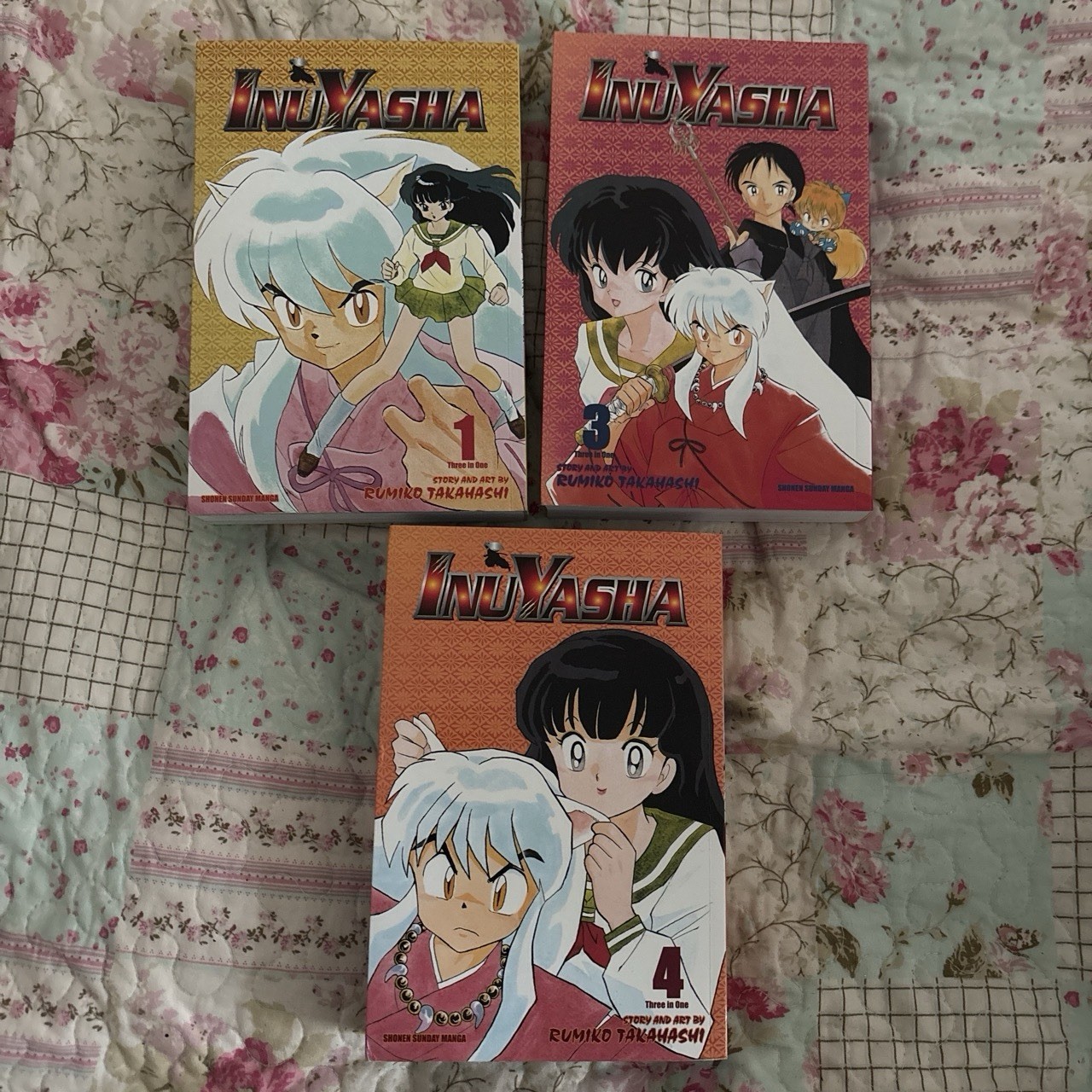 Lotto manga InuYasha tre in uno vol 1, 3 e 4 Rumiko Takahashi copertina morbida inglese