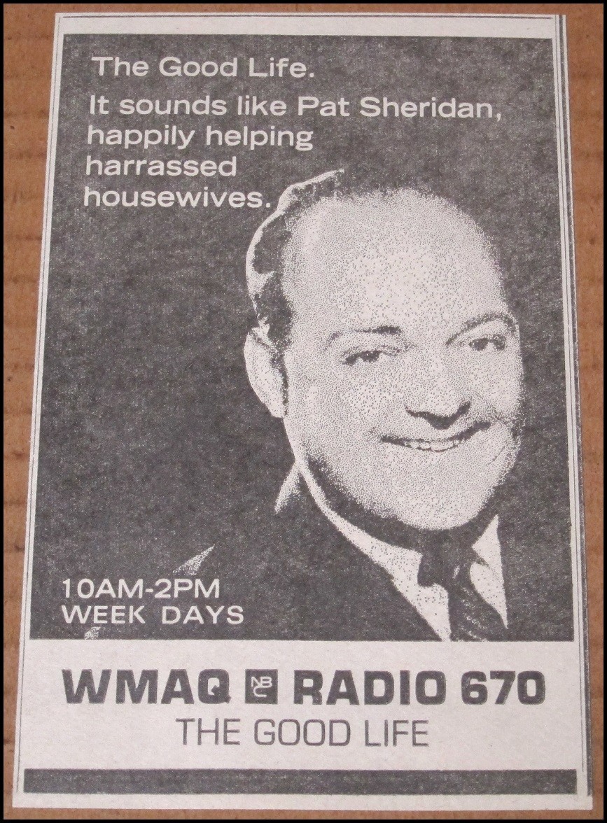 1969 WMAQ AM 670 Chicago Radio Stampa Pubblicità Clipping 3,5"x5,75" Pat Sheridan Vintage