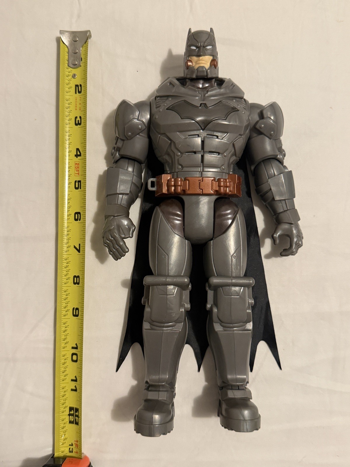 DC Batman Armored Gray Figure 12” Mattel 2022 Cape Untested As-Is