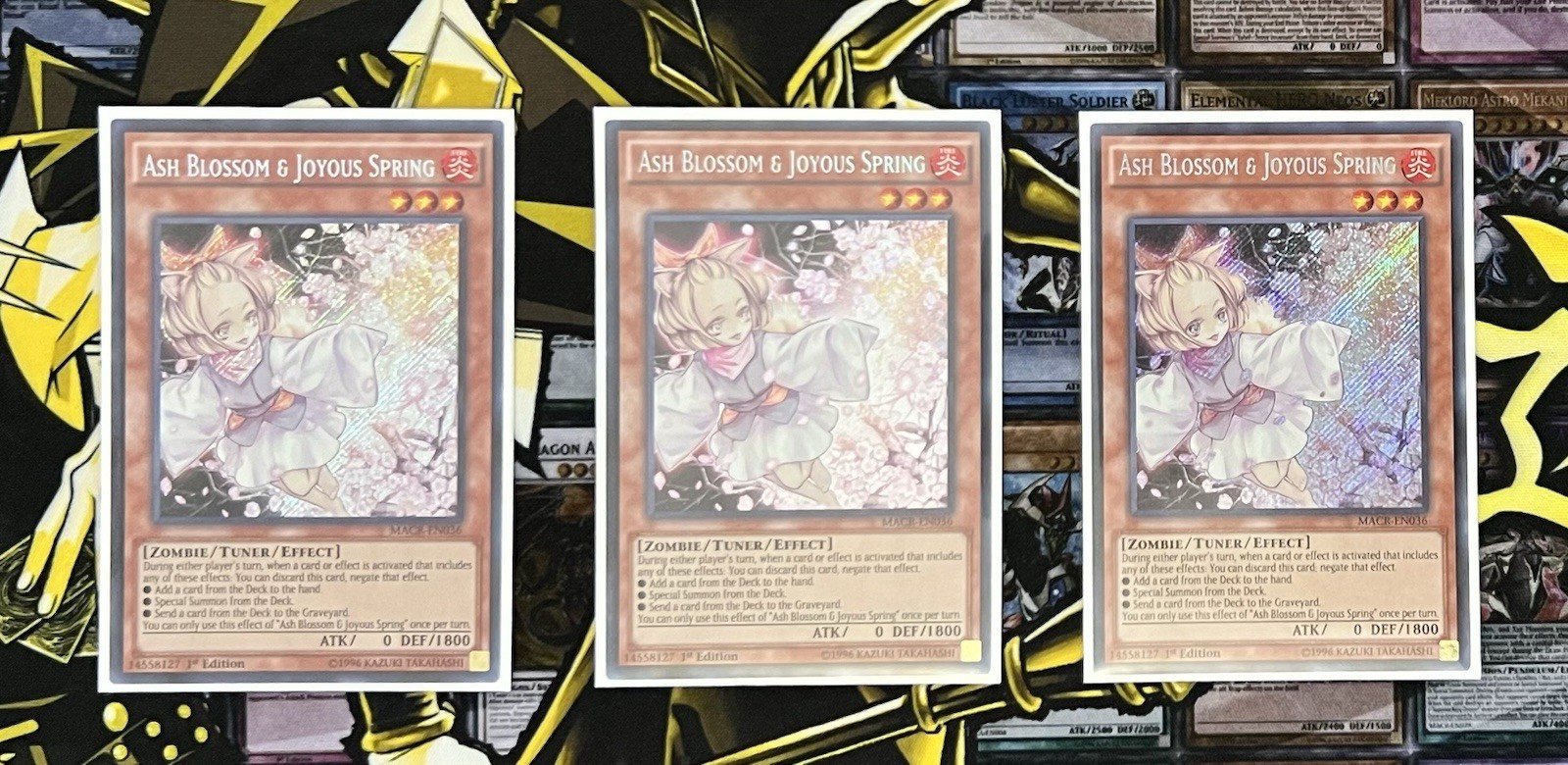 Yu-Gi-Oh 3x Fiore di Cenere e Primavera Gioiosa MACR-EN036 Americano NM 1° Edizione
