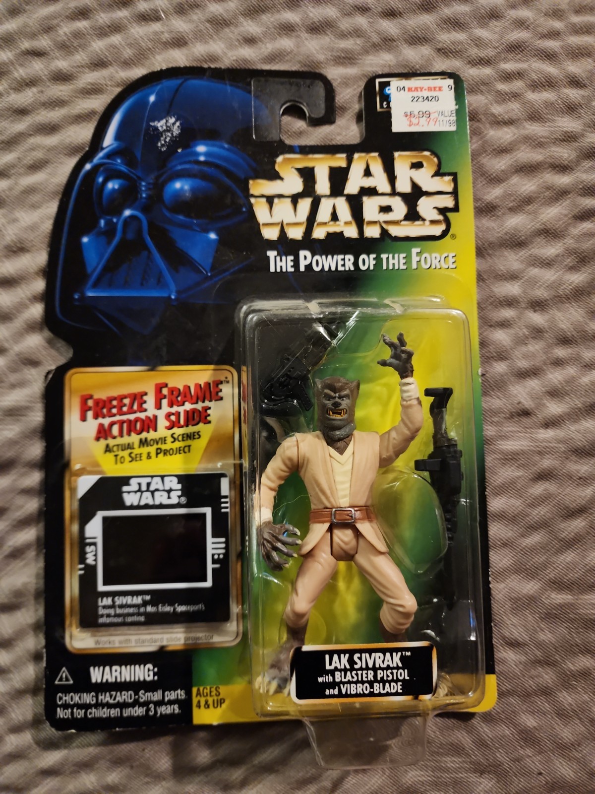 Star Wars, (Power of the Force) "Lak Sivrak" 3.75in Action Figure! Sealed!