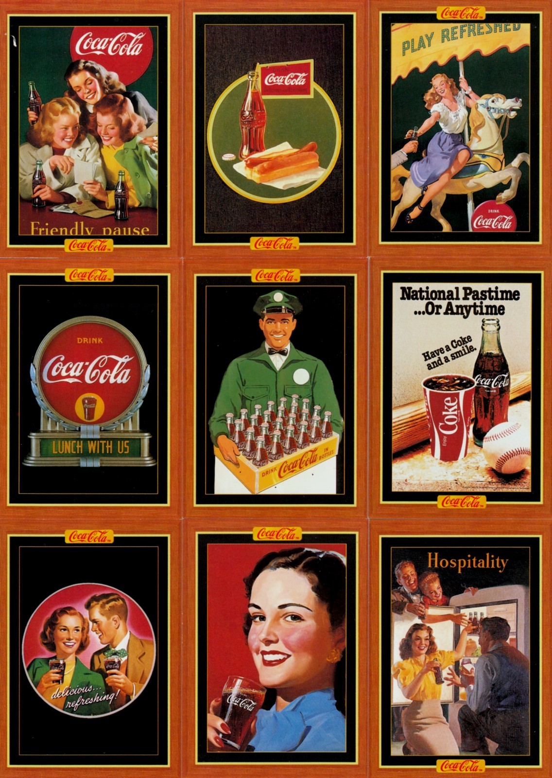 COCA COLA SERIE 4 1995 COLLECTION-A-CARD SET COMPLETO DI 100 AV