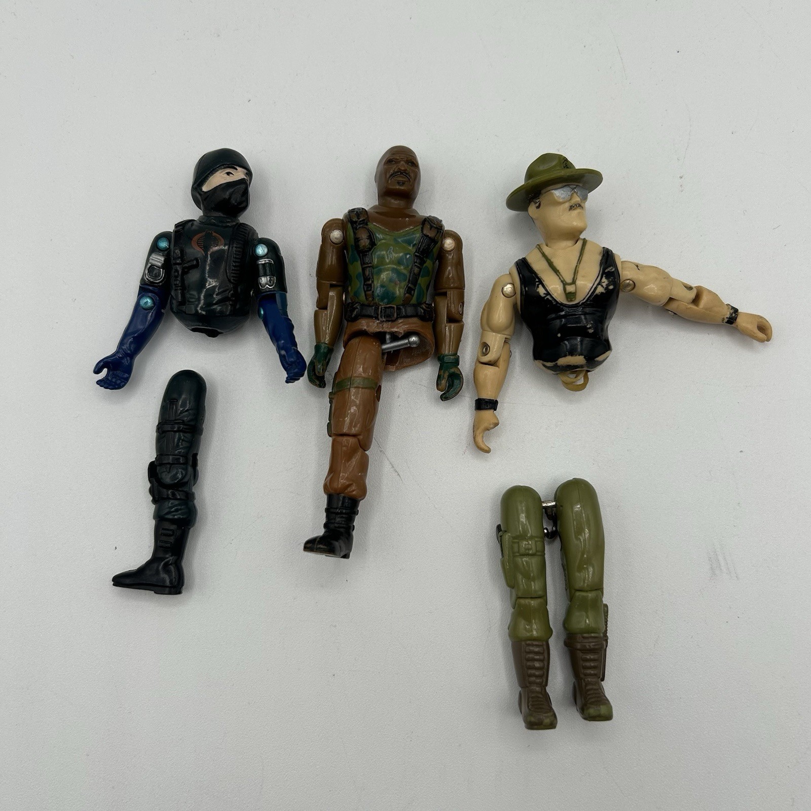 Lotto ricambi action figure GI JOE ARAH Sgt Slaughter Roadblock Cobra Trooper Duke