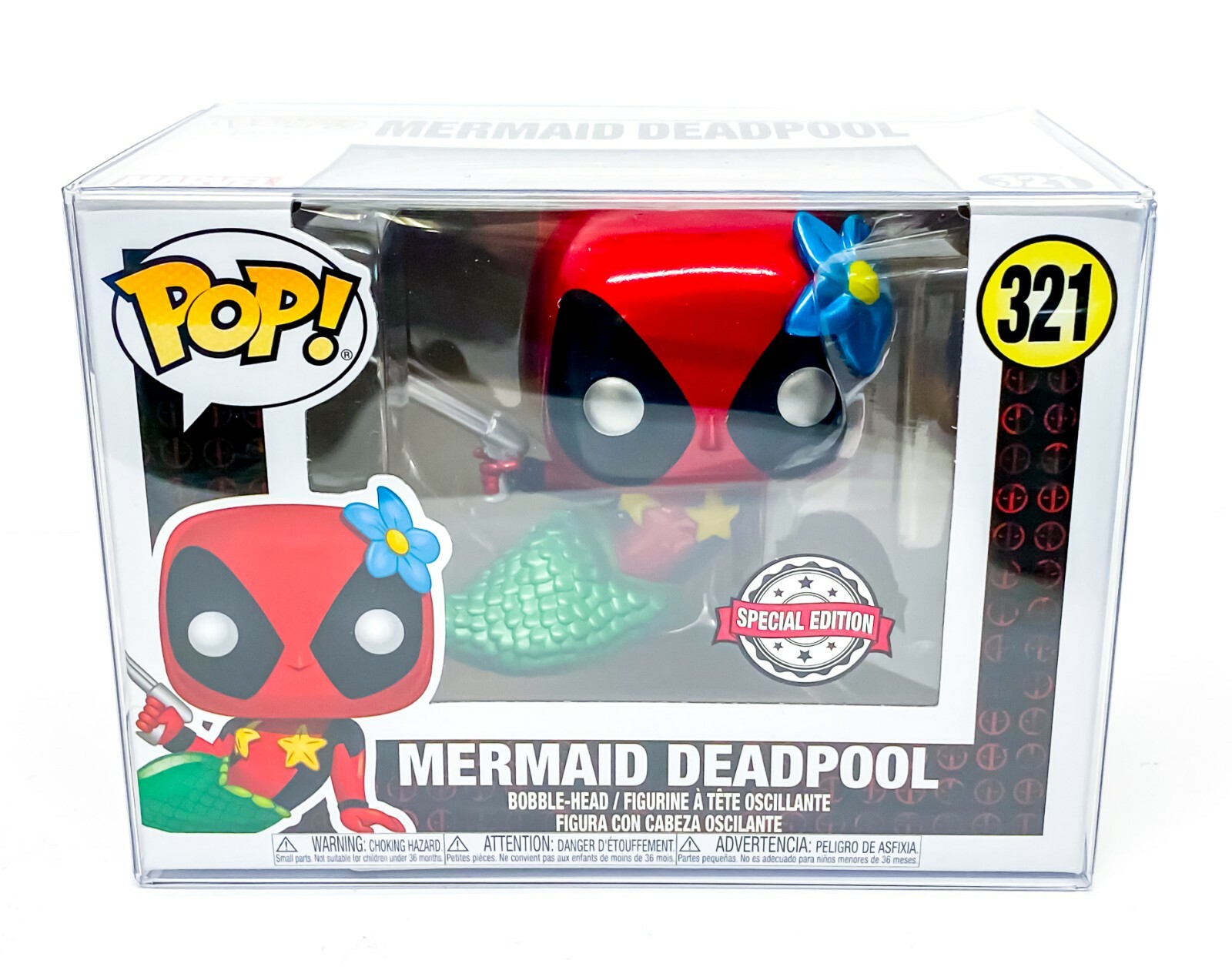 Marvel Mermaid Deadpool 321 SE Funko Pop Vinyl with Pop Protector Gift Christmas