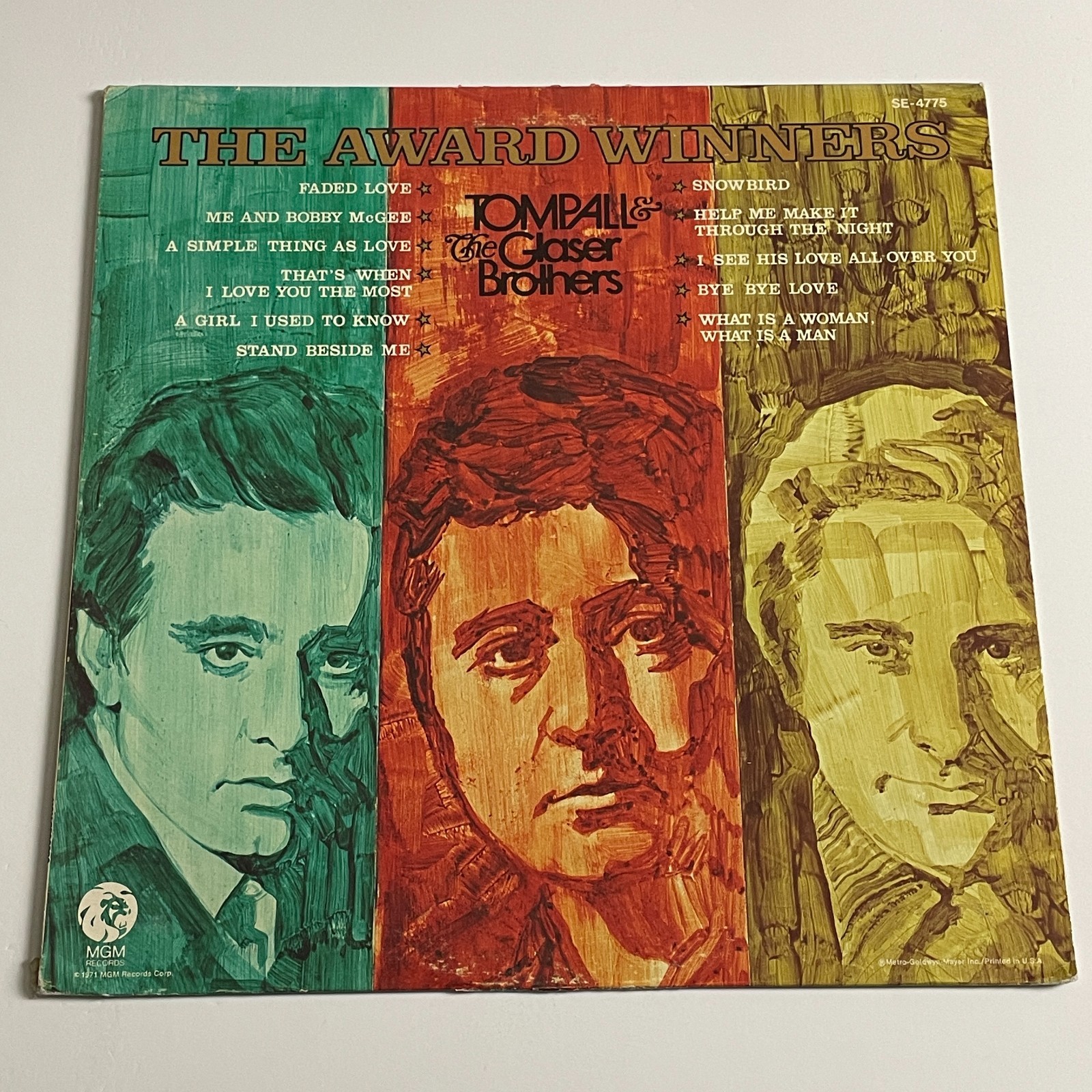 Tompall & The Glaser Brothers – The Award Winners LP Record – SE 4775 VG+/VG+