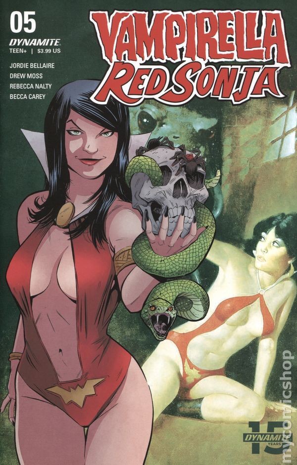 Vampirella Red Sonja #5F Moss Variant VF 2020 Stock Image