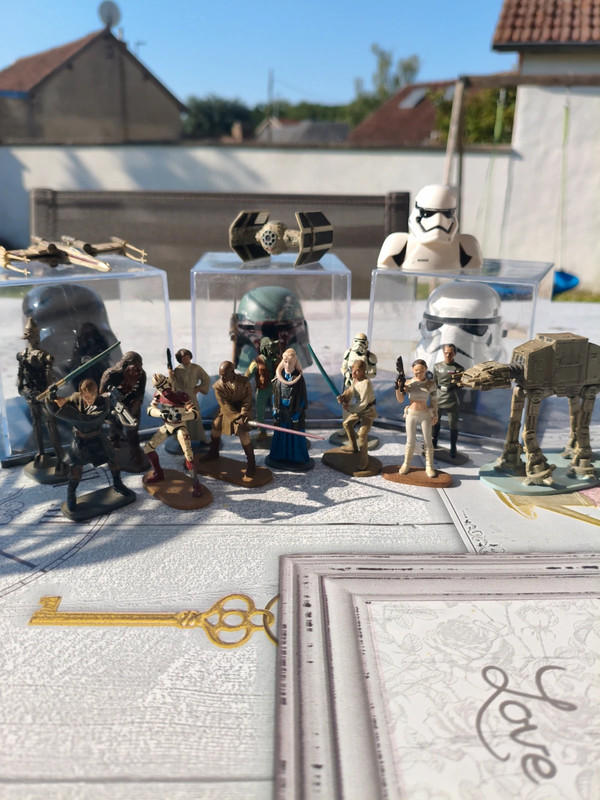 Lot collection 15 figurines Star Wars (Éditions Atlas / DeAgostini conc. eaglemoss)+Mini-casques