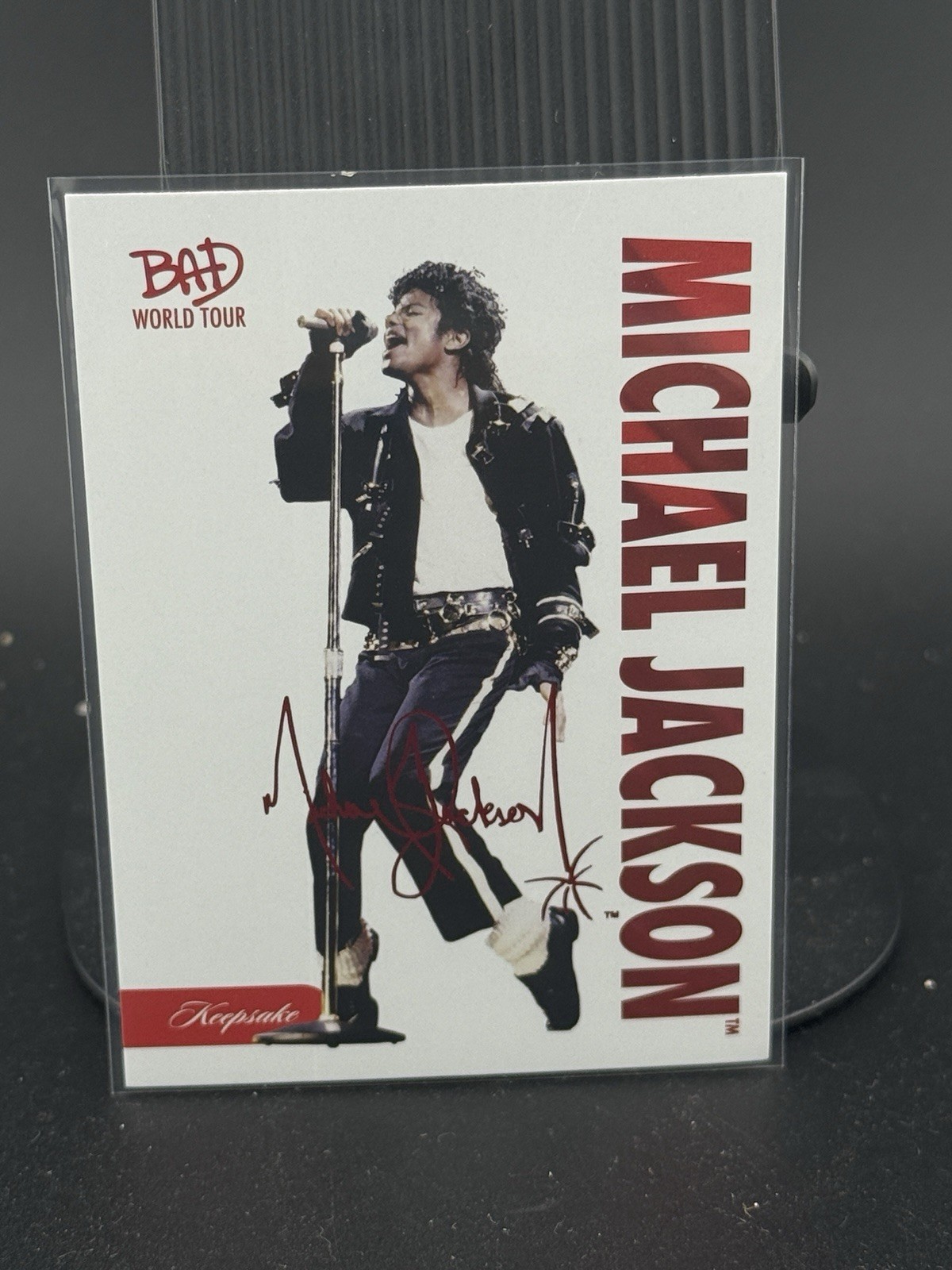 👑🎤 2025 Keepsake Michael Jackson Bad World Tour Red Laser SP #1 04/07
