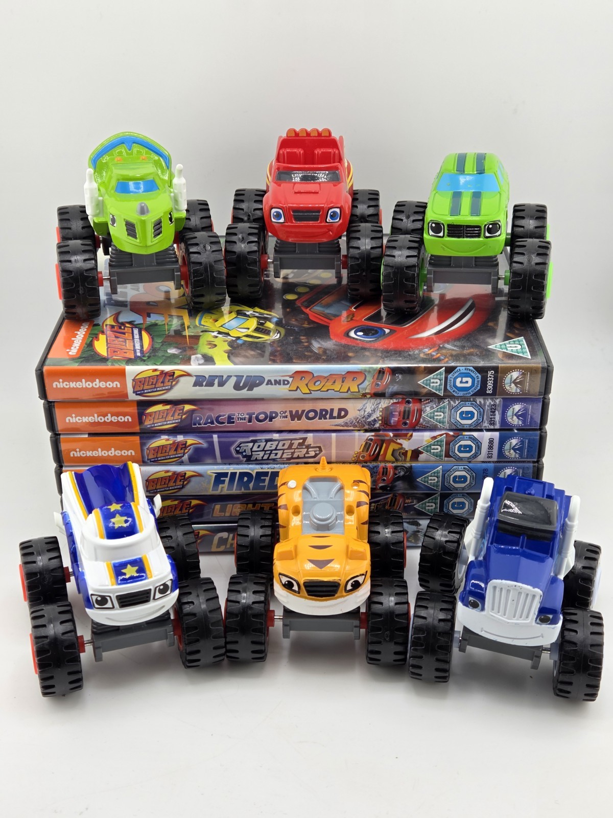 Blaze and the Monster Machines Bundle 6 DVD e 6 auto Mattel da collezione raro ottime condizioni
