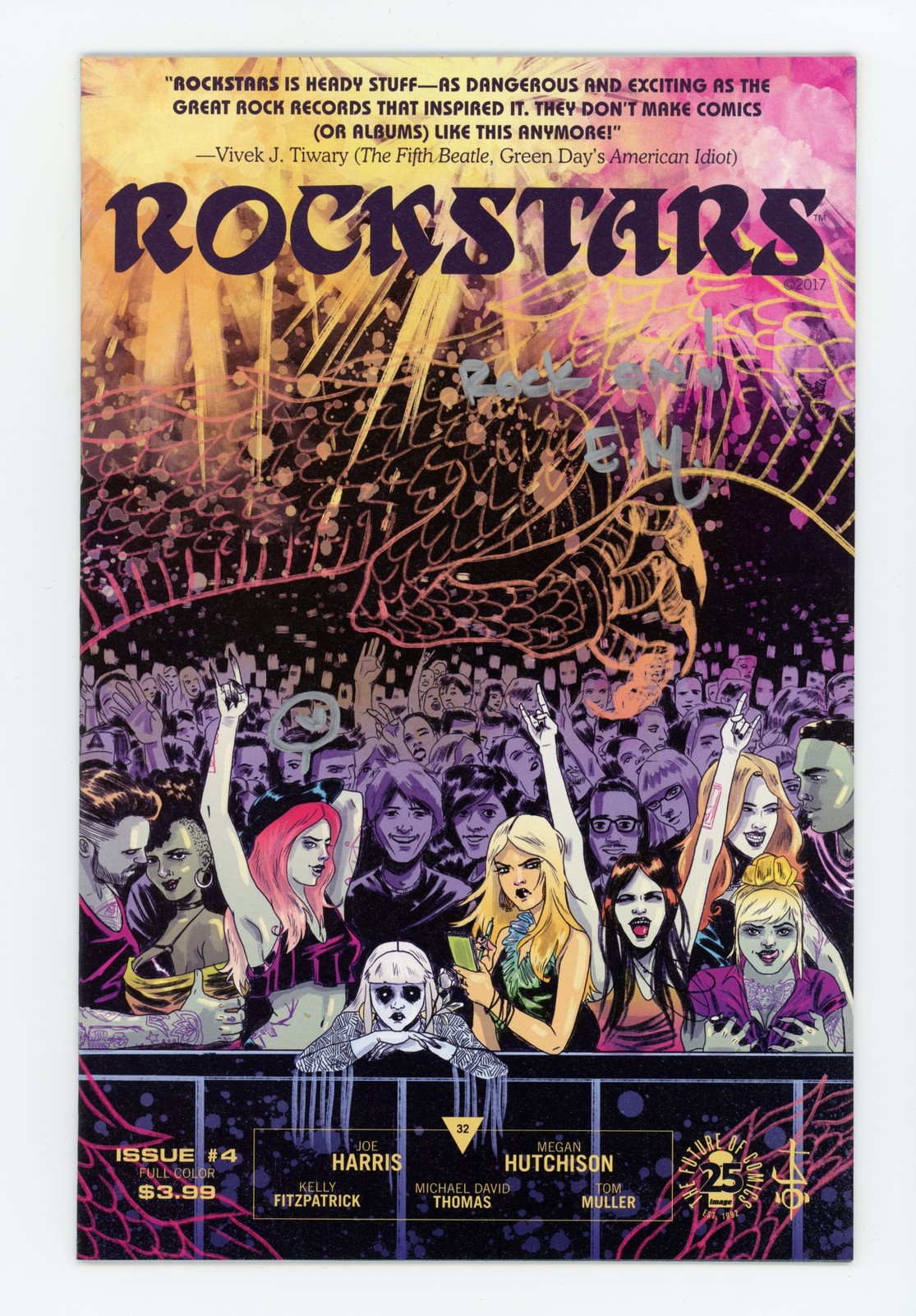 Rockstars #4 quasi nuovo + firmato Megan Hutchison 2017 immagine fumetti
