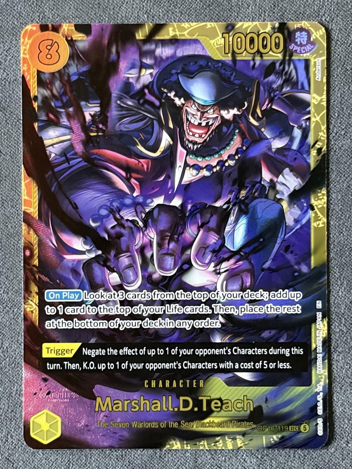 Marshall.D.Teach OP16-119 SEC Inglese Il Tempo della Battaglia - Carta One Piece - NM