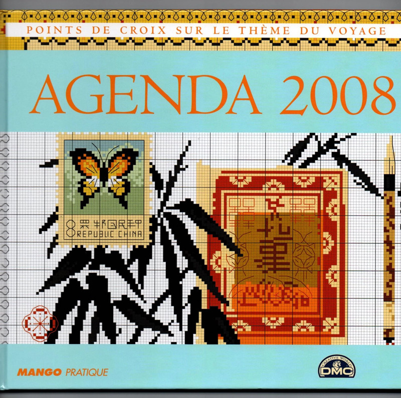 Agenda 2008 Point de croix thème "Voyage" Mango Pratique NEUF !