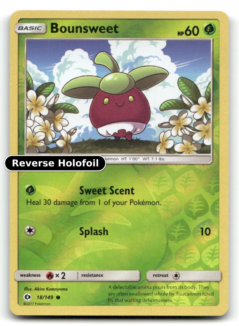 Bounsweet Reverse Holofoil SM Set Base 18/149 LP Pokemon