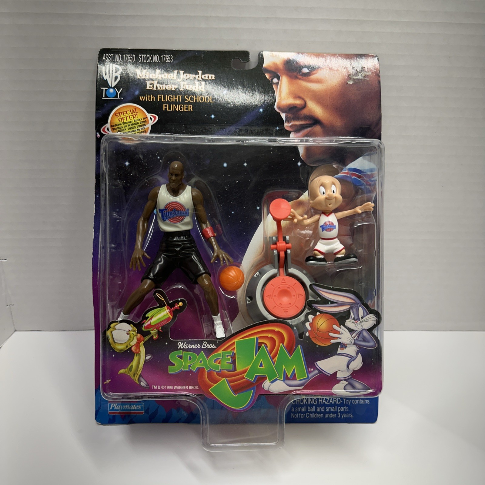 Vintage, Space Jam, Michael Jordan con personaggi Elmer Fudd, nuovo con scatola