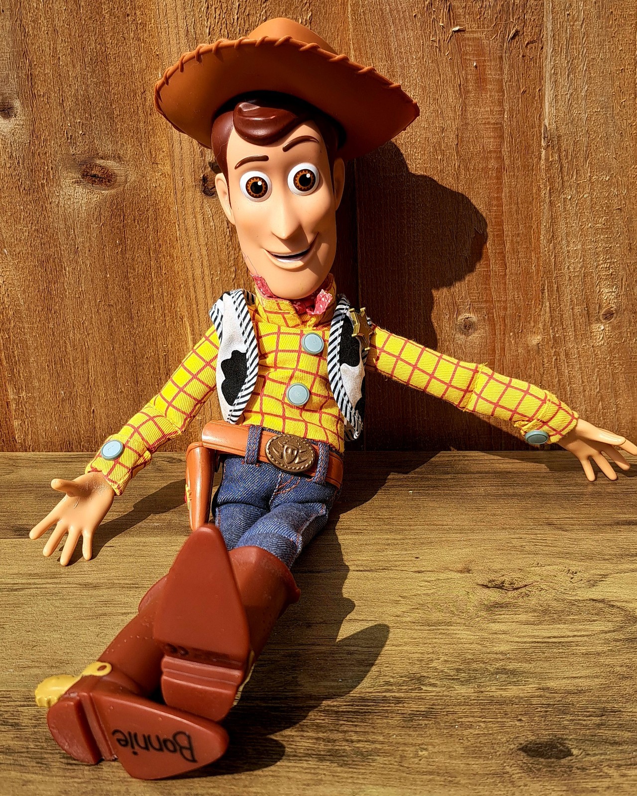 Disney Store Toy Story Retro Pull String Bambola Parlante Legno + Cappello - Funzionale 