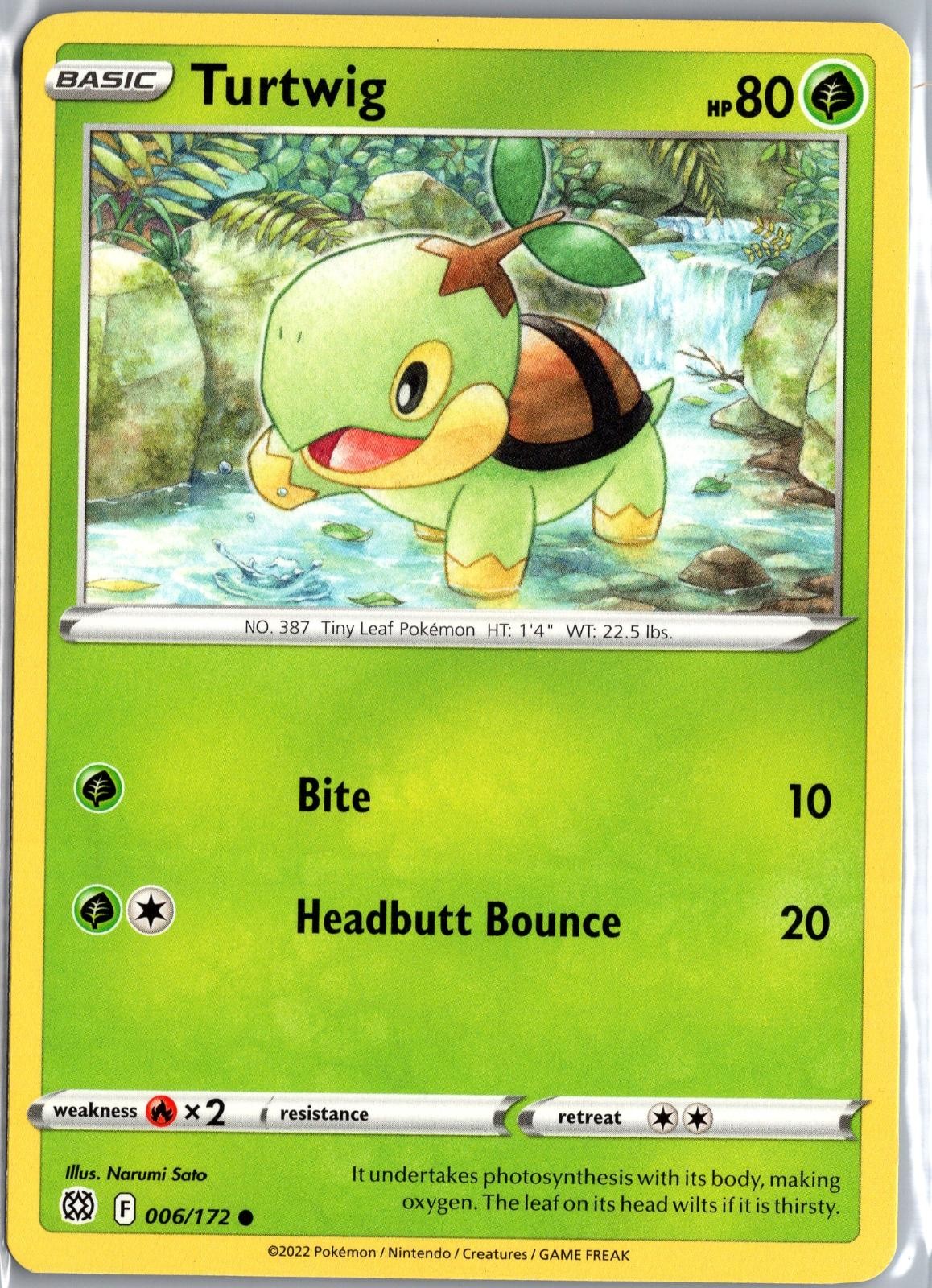 Turtwig 006/172 Pokemon Stelle Brillanti Comuni Giocato Leggermente