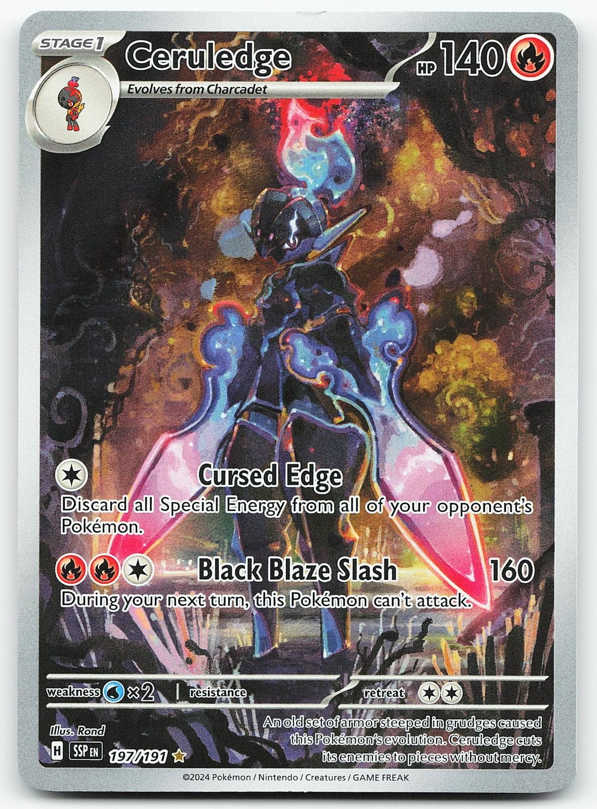 Pokemon Ceruledge 197/191 Surging Sparks Illustration Rare Holo NM