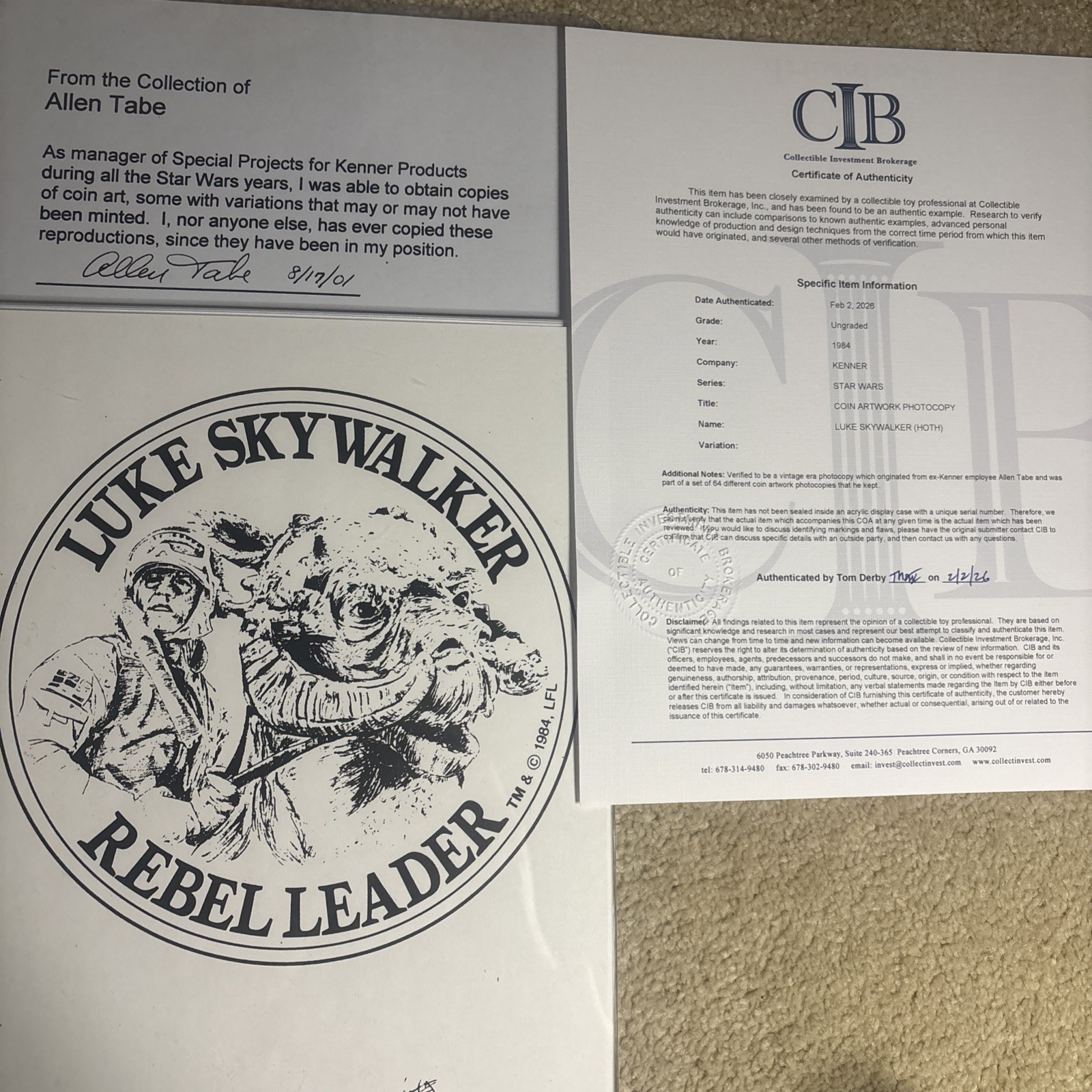 💫1984 Kenner Star Wars POTF Luke Skywalker Cat 5 Coin Prototype Artwork 1/1 CIB